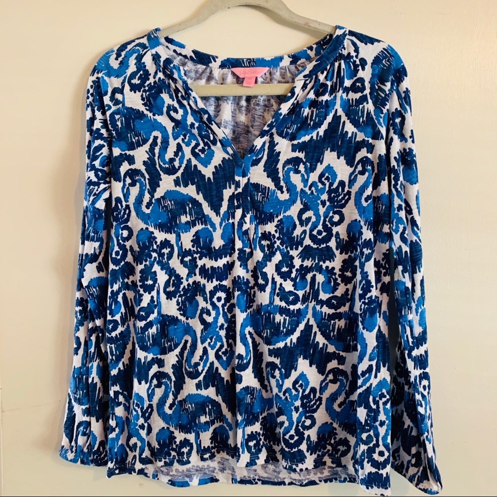 Lilly Pulitzer Meg Top Navy Beach Bathers Size XS